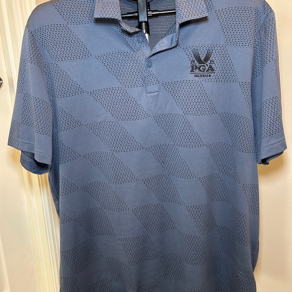 PGA Championship Valhalla swag! adidas Men's Patterned Blue Polo Shirt - Picture 1 of 4
